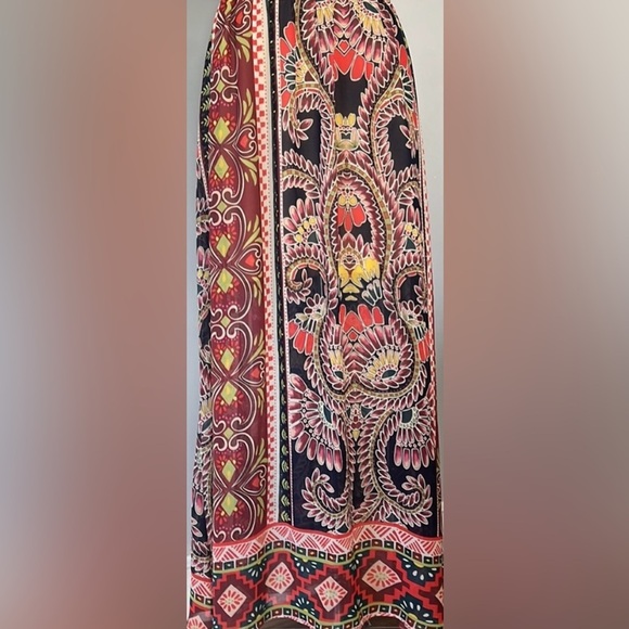 HARPER Dress Size Small Multicolor VNeck maxi dress very feminine back zipper - Picture 2 of 8